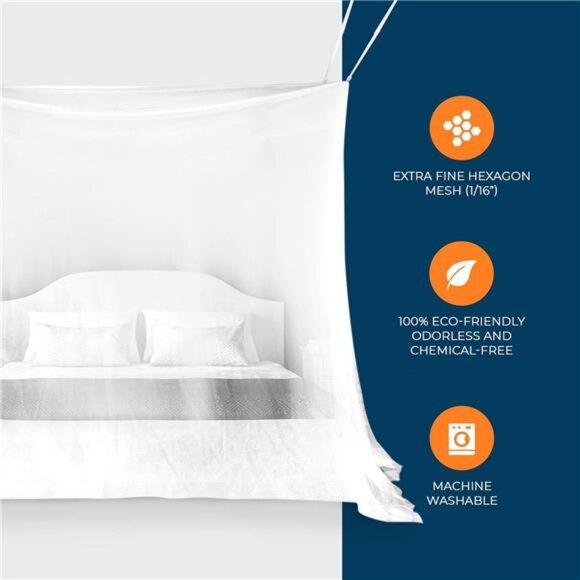 Ultra Large Mosquito Net with Carry Bag, Bug Netting with 2 Openings - Picture 5 of 6